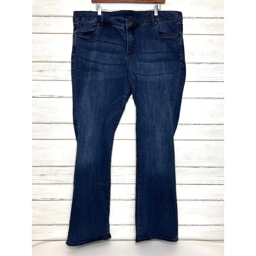 KUT from the Kloth Plus Size 22W Dark Wash Bootcut Jeans Stretch Denim